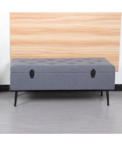 Panchina contenitore bellahome 'lisa' in tessuto grigio antracite, 102x44x40 cm